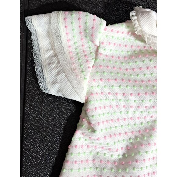 Vintage Cutlers Baby Girl One Piece Romper Outfit Dotted Swiss Lace 3 Months - Picture 4 of 10